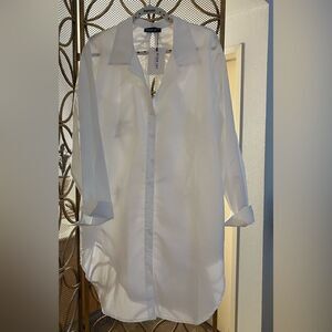 NWT BloomChic Long White Keyhole Back Shirt/Dress 1XL/16